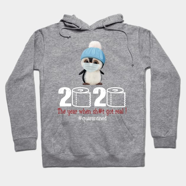Penguin 2020 The year when shit got real Hoodie by AteezStore